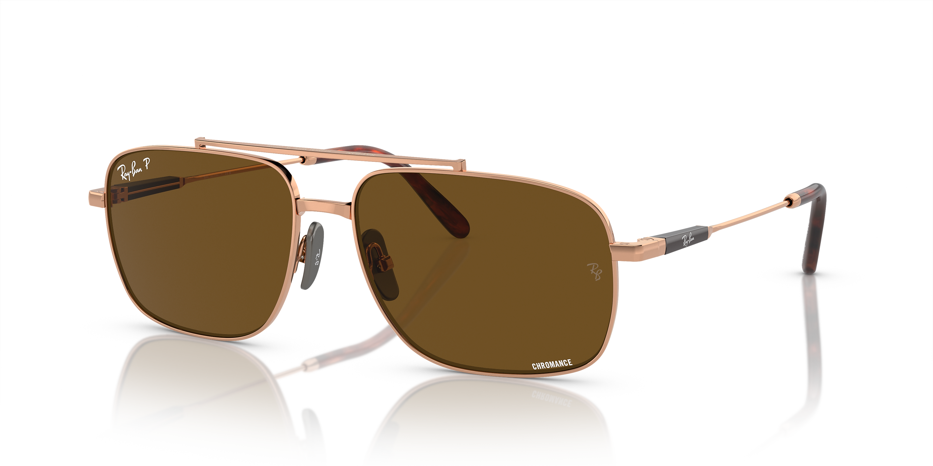 Ray-Ban Michael Titanium Light Brown/Brown Polarized Chromance 59