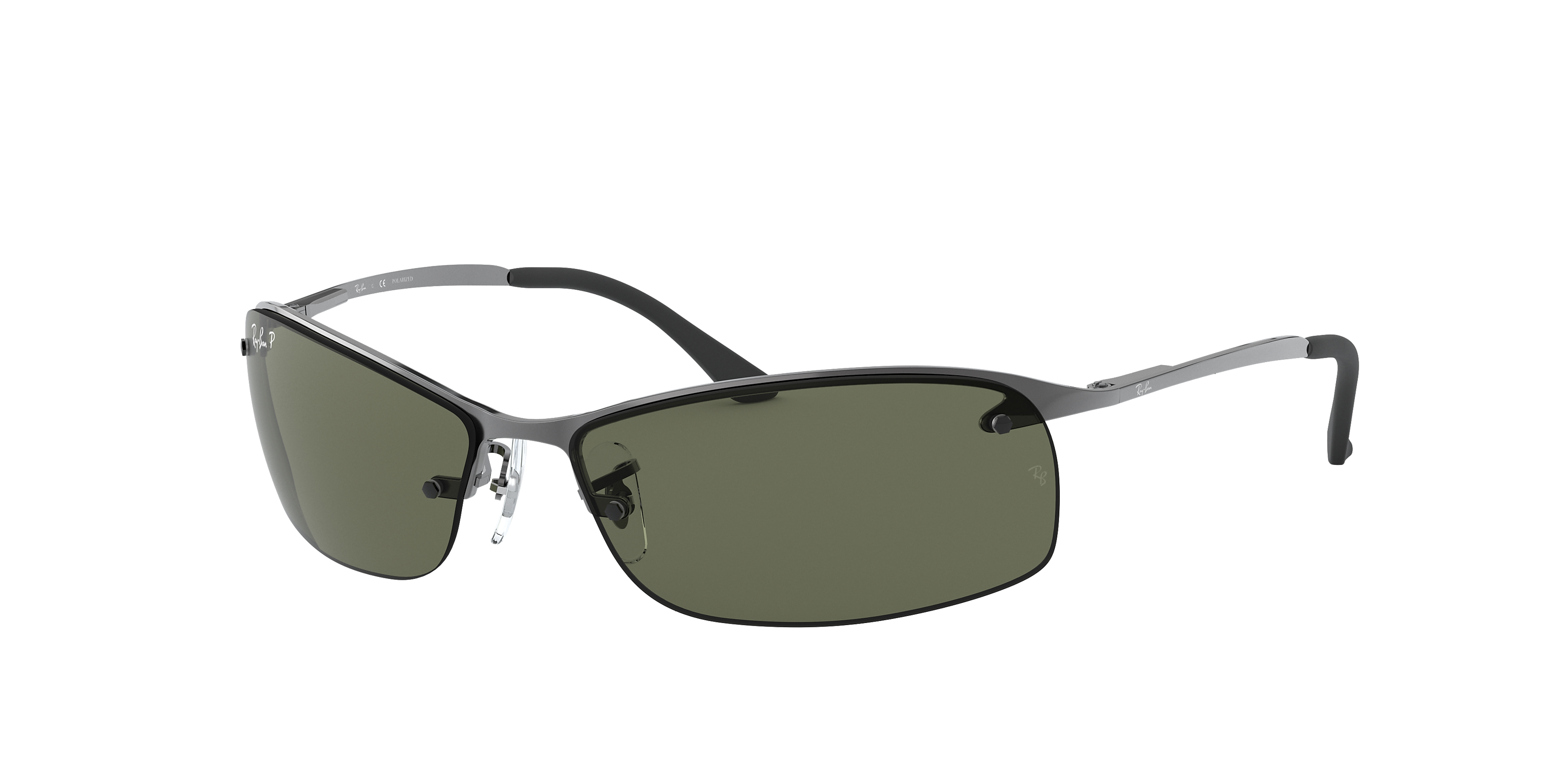 レイバン RB3183 Ray-Ban RB3183 Gunmetal/G-15 Green Polarized 63mm Sunglasses