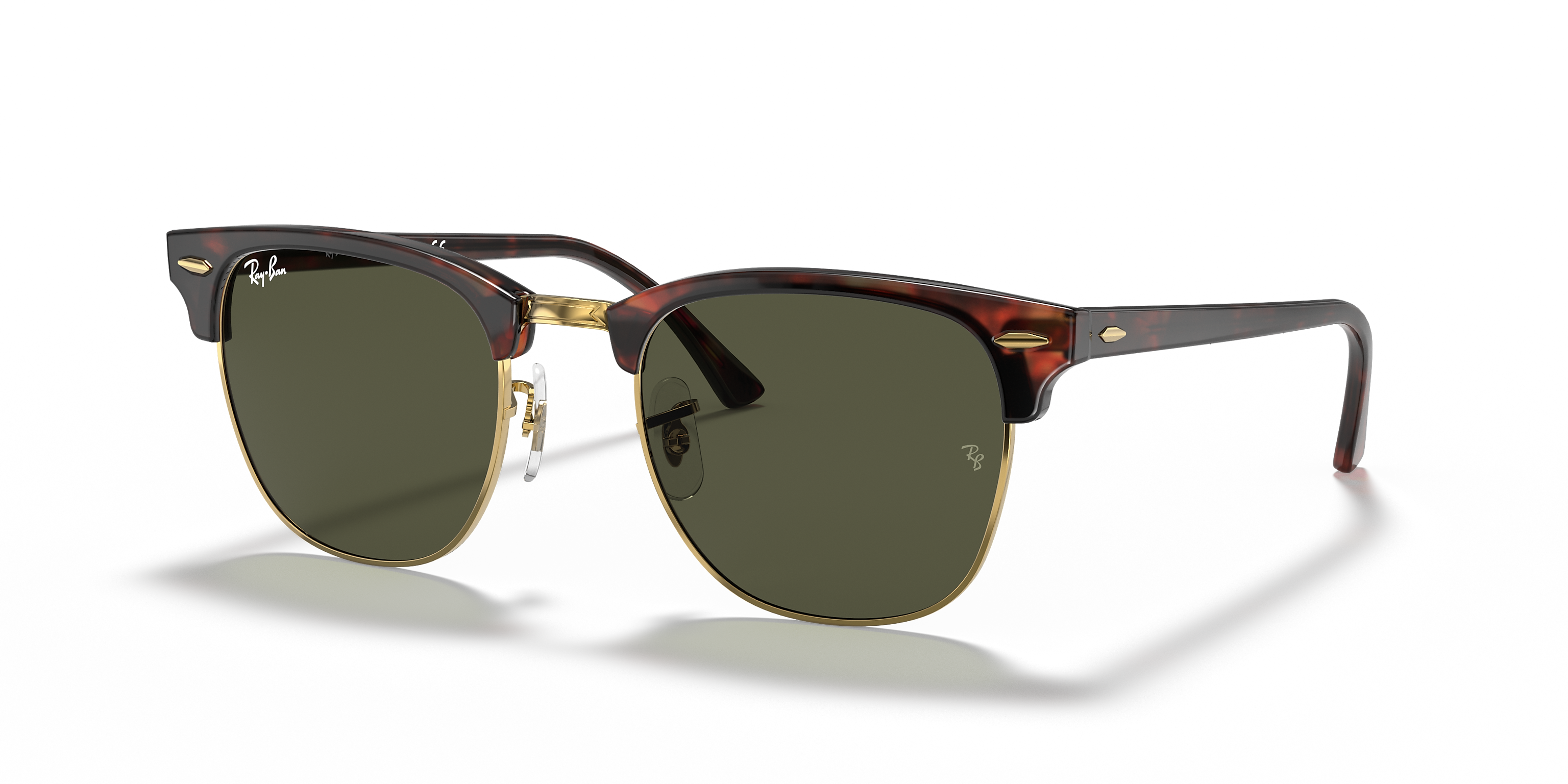 Ray-Ban Clubmaster Tortoise on Gold / Green 49 mm Sunglasses  display picture 2